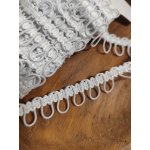 Prýmek s pružným očkem na knoflíky šíře 15 mm bílý – Zboží Dáma