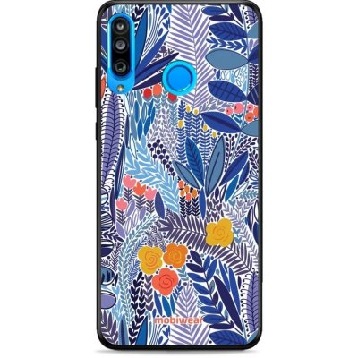 Pouzdro Mobiwear Glossy Huawei P30 Lite - G037G - Modrá květena