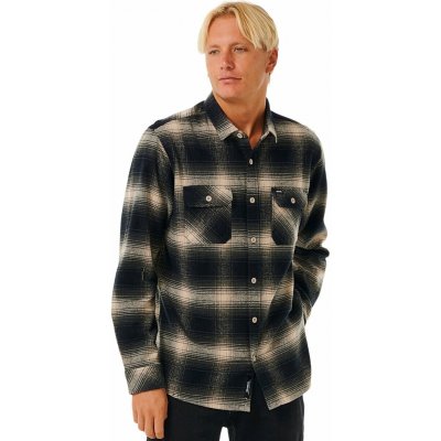 Rip Curl pánská bavlněná flanelová košile Count Taupe černá – Zboží Dáma
