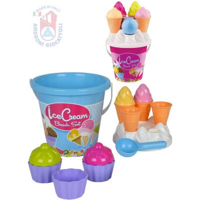 Androni Výroba zmrzliny a cupcake set kyblík s formičkami na písek 14ks 2 barvy – Zboží Mobilmania