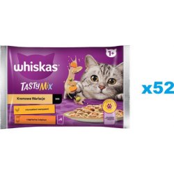 Whiskas Adult Creamy Variations s kuřecím a zeleninou, jehněčím a krůtím masem v omáčce 52 x 85 g