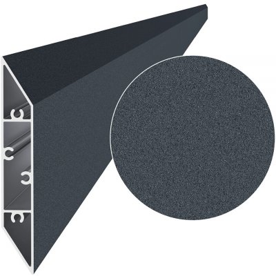 Hliníkový profil kosý - antracit mat, 108x16mm, AL-LAF1-7016S-6 – Zboží Mobilmania