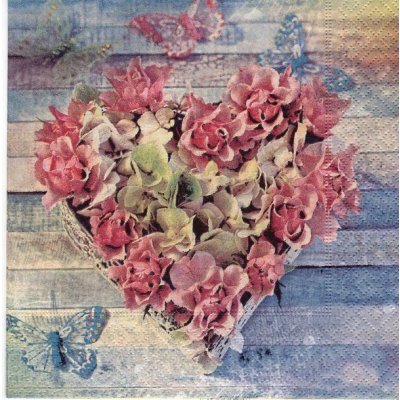 ubrousek 33x33 cm SRDCE Z KVĚTŮ – Zboží Mobilmania