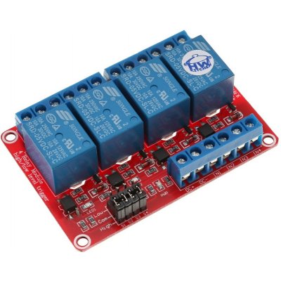 HWKITCHEN 4 x relé modul s optočlenem 5VDC / 250VAC / 10A nastavitelná úroveň napětí HW417 – Zboží Živě
