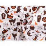 Bavlněná látka / plátno Halloween Varianta: (22268-3) bílá hnědá, Balení: 1 m – Hledejceny.cz