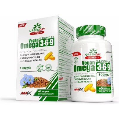 Amix GreenDay ProVEGAN Omega 3-6-9 Flaxseed 1000 60 kapslí – Zbozi.Blesk.cz