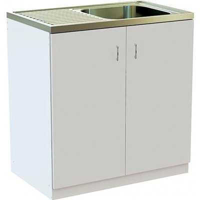 UH Kuchyňská skříňka bílá s dřezem 84 x 80 x 50 cm – Sleviste.cz