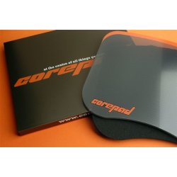 Corepad Glass MousePad, skleněná podložka pod myš, černo-oranžová