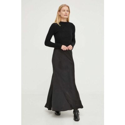 AllSaints Vlněné šaty a svetr černá maxi jednoduchý WD599Z