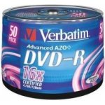 Verbatim DVD-R 4,7GB 16x, Advanced AZO, cakebox, 50ks (43548) – Hledejceny.cz