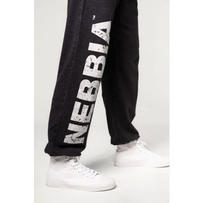 Nebbia pánské tepláky Washed-off Gym Sweatpants Baggy Style GYM BRO Black – Zboží Dáma