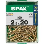 Spax Uni vrut zápust.hlava PZ/Z1, S-CUT plný závit, Yellox, 2,5 x 20 mm, 100 ks – Hledejceny.cz