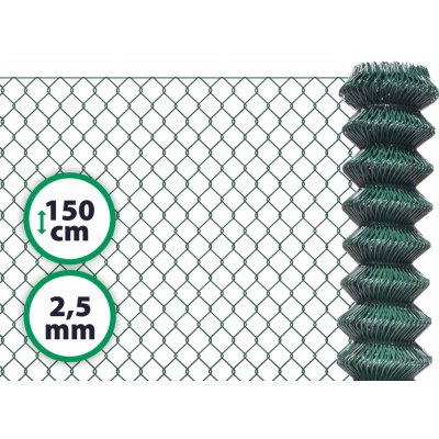 Pletivo poplastované – 150 cm bez ND (2,5mm; 50x50 mm; PVC; zelené) – Zboží Mobilmania
