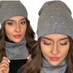 Fashionweek Dámský set čepice a šály čepice beanie trubkový šátek S2262 šedý – Hledejceny.cz