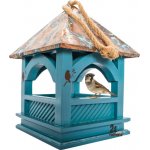 Pet Buddy Altánek krmítko pro ptáky 20 x 20 x 30 cm tyrkys cedrové dřevo – Zboží Dáma