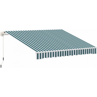 Outsunny Kloubová markýza 3,95 x 2,45 m bílá a zelená – Zboží Mobilmania
