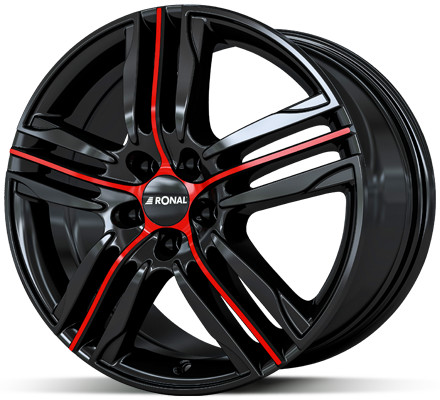 Ronal R57 7x17 4x108 ET45 black red polished