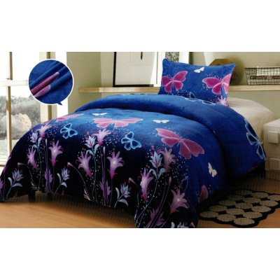XHOUSE Mikroplyšové povlečení MOTÝLI modří 140x200 70x90 – Zboží Dáma