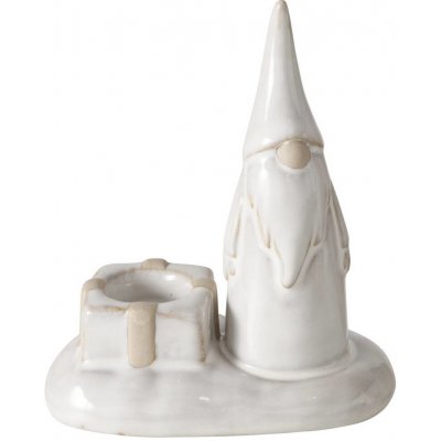 Boltze Home Svícen se skřítkem na jednu svíčku SLAVKO, výš, 11 cm, porcelán šedá – Hledejceny.cz