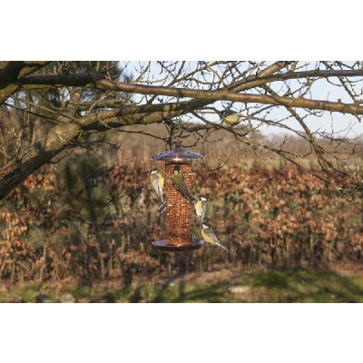 Esschert Design Krmítko pro ptáčky kovová na oříšky s měděným vzhledem – Zboží Dáma