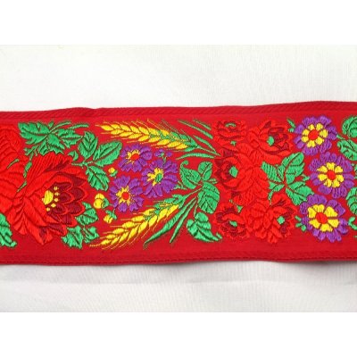 Krojová stuha - červená - šíře 7,0 cm – Zboží Dáma