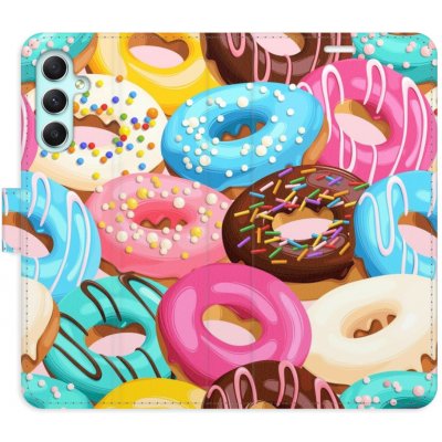 Pouzdro iSaprio Flip s kapsičkami na karty - Donuts Pattern 02 Samsung Galaxy A34 5G