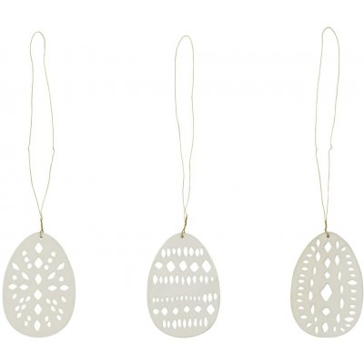 House Doctor Velikonoční dekorace Egg Nori Beige – set 3 ks, béžová barva, kov – Hledejceny.cz