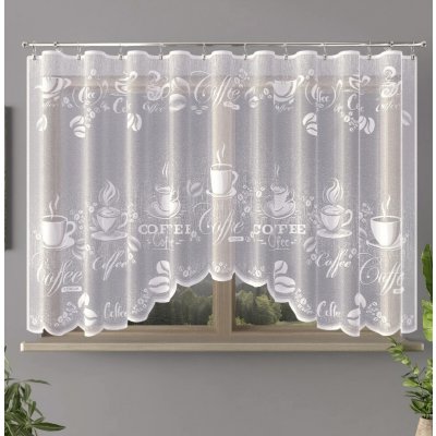 Kusová záclona Coffee Bez řasící pásky 160x300 – Hledejceny.cz