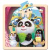 Dřevěná hračka Bino Puzzle přírodní Krtek a Panda
