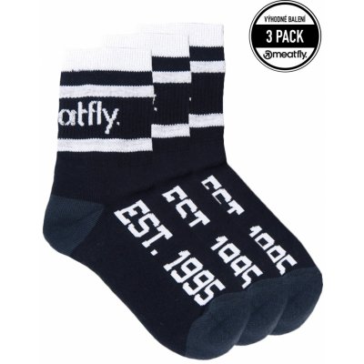 Meatfly ponožky Basic Long 3 Pack A Black