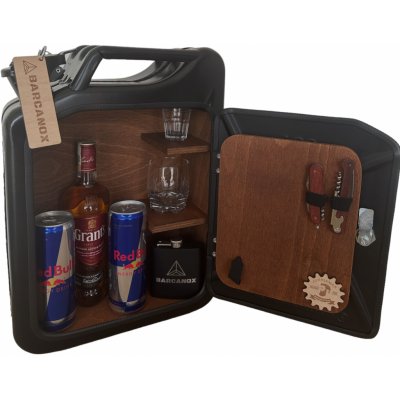 Barcanox Kanystr bar černý s LED hnědé dřevo – Zboží Dáma