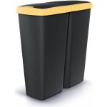 Prosperplast COMPACTA Q DUO černý se žlutým víkem objem 50l – Sleviste.cz