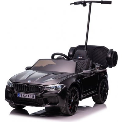 Mamido Elektrické autíčko BMW M5 lakované černé s vodící tyčí – Zbozi.Blesk.cz