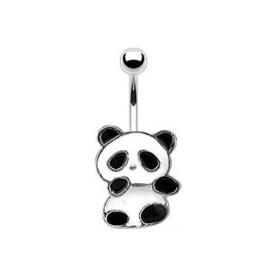 Šperky4U pohyblivý piercing do pupíku panda WP01067