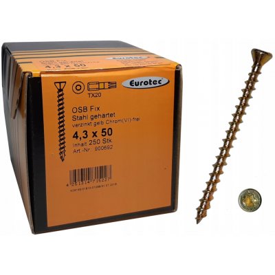 EUROTEC vruty do OSB desek FIX pozink 4,3x50 250 Ks – Hledejceny.cz