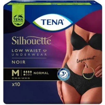 Tena Silhouette Normal Low Waist Noir M 10 ks