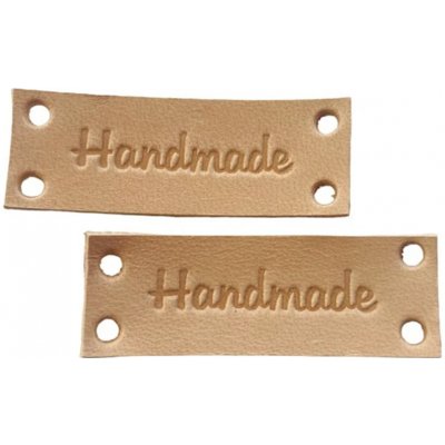 Pro Háčkování Kožený štítek Handmade 43x15 mm přírodní – Hledejceny.cz