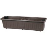 Nohel garden Truhlík samozavlažovací GARDENFLOR plastový hnědý 80 cm – HobbyKompas.cz