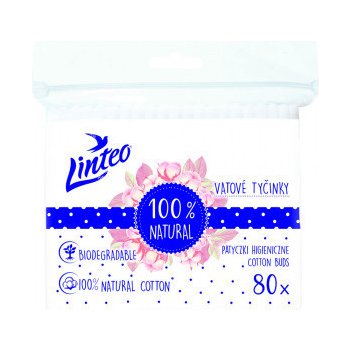 Linteo Papírové Vatové tyčinky 100% natural 80 ks