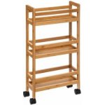 Narrow bambusový koupelnový vozík na kolečkách, prostorný úložný regál 5five – Zbozi.Blesk.cz
