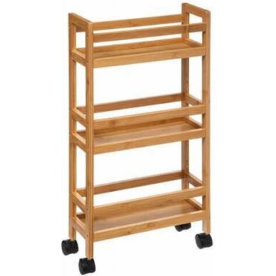 Narrow bambusový koupelnový vozík na kolečkách, prostorný úložný regál 5five – Zbozi.Blesk.cz