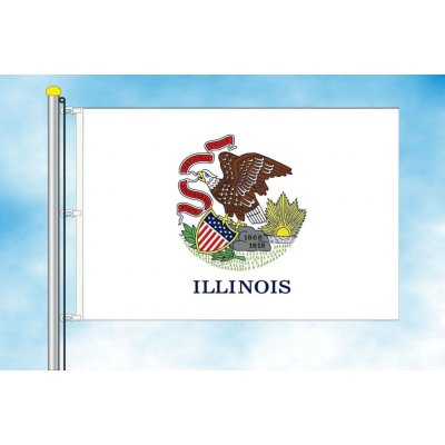 LIBEA, s.r.o. Illinois vlajka Rozměr: 150×225 cm, Uchycení: Karabiny na stožár – Hledejceny.cz