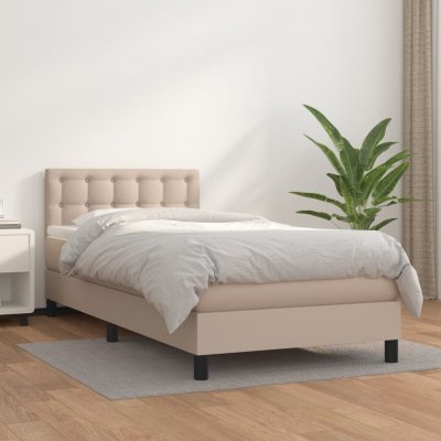vidaXL 3141091 Boxspring postel s matrací umělá kůže / barva cappuccino