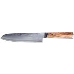 Swityf kuchyňské nože Damaškový nůž Santoku oliva 18 cm