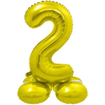 Godan Balónek fóliový číslo 2 samostojné zlaté 72 cm – Zboží Mobilmania