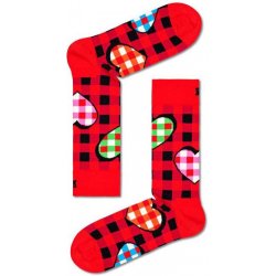 Happy Socks ponožky Checked Heart červená