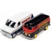 Sběratelský model Johnny Lightning Volkswagen Type-2 Transporter 1965 černý + Ford Econoline Van 1976 1:64