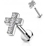 Šperky4U labreta cartilage piercing křížek LB0039ST-1206 – Sleviste.cz