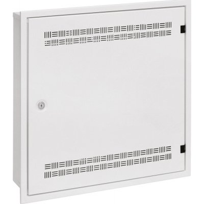 Solarix rozvaděč SOHO LC-18 do zdi s lištami 2U, 4U a 11U, 550x550 bílá RAL9003 s rámečkem k zazdění; LC-18-55-15-W-W – Zboží Mobilmania