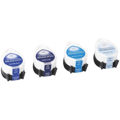 Tsukineko Razítkovací barvy Memento Dew Drop sada MODRÁ – Sleviste.cz